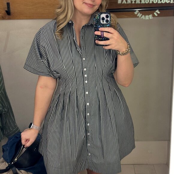 Exquise Gray Striped Dress (Anthropologie) - Picture 2 of 15